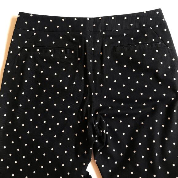 Cue Australia Black Straight Leg Pants White Polka Dots Size 6 EUC Cigarette - Picture 13 of 13